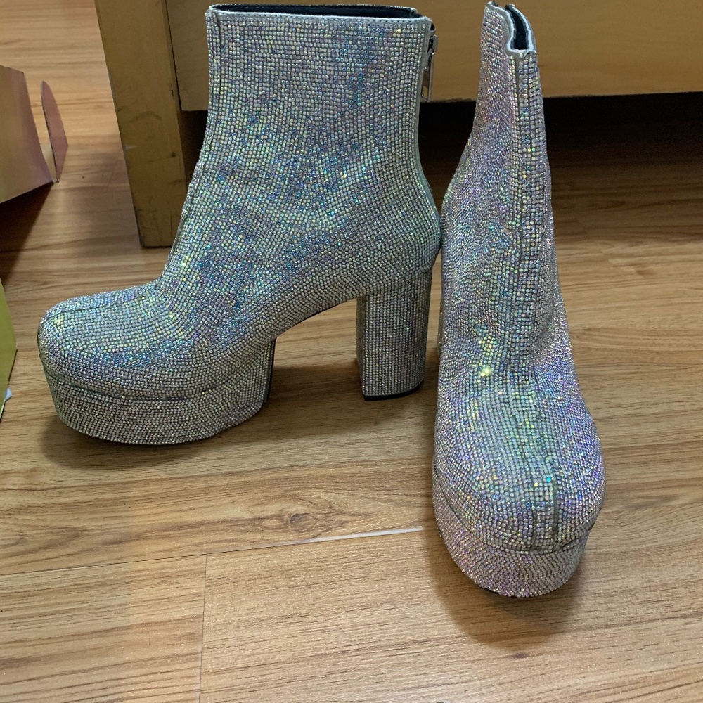 Glitter disco boots